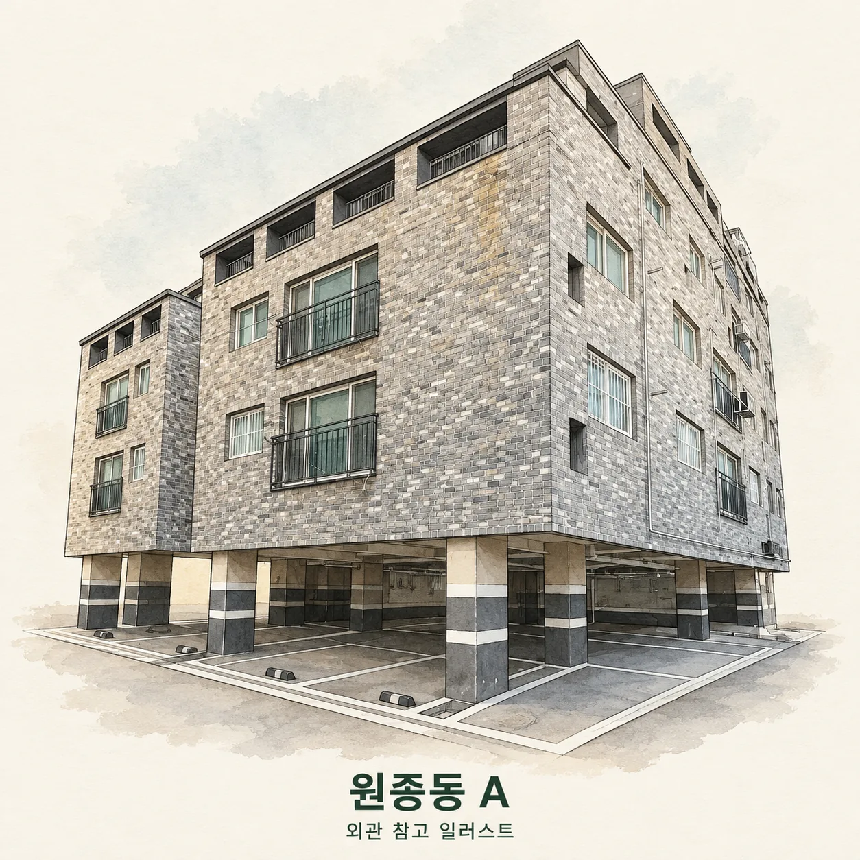 원종동 A 관리 현장 외관 참고 AI 일러스트