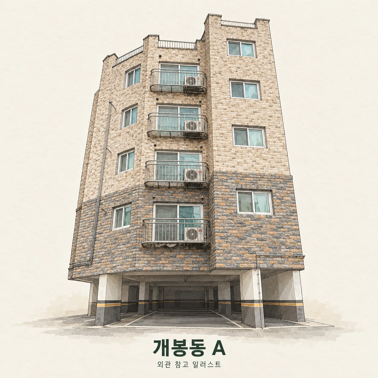 개봉동 A 관리 현장 외관 참고 AI 일러스트