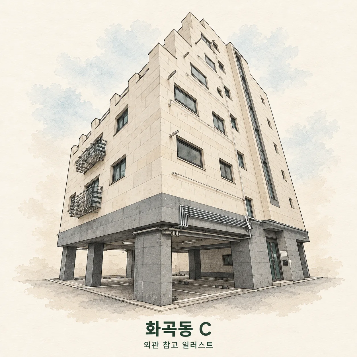화곡동 C 관리 현장 외관 참고 AI 일러스트