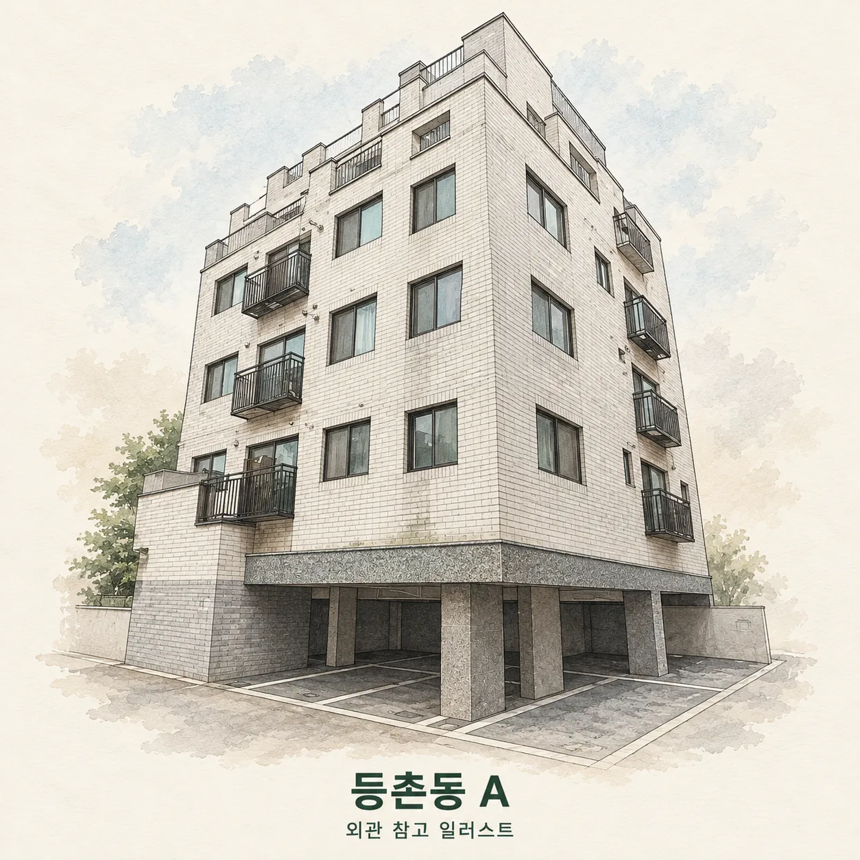 등촌동 A 관리 현장 외관 참고 AI 일러스트