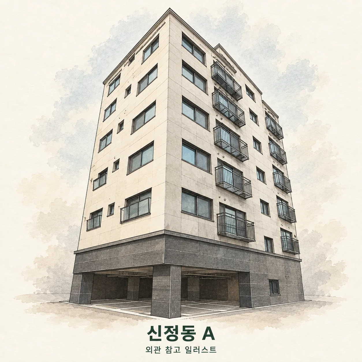 신정동 A 관리 현장 외관 참고 AI 일러스트