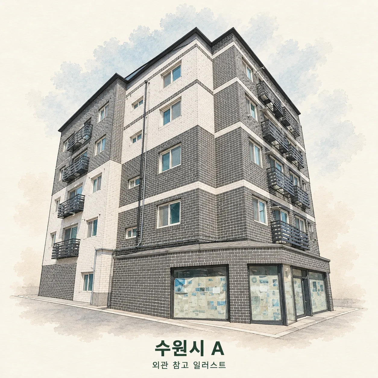 수원시 A 관리 현장 외관 참고 AI 일러스트