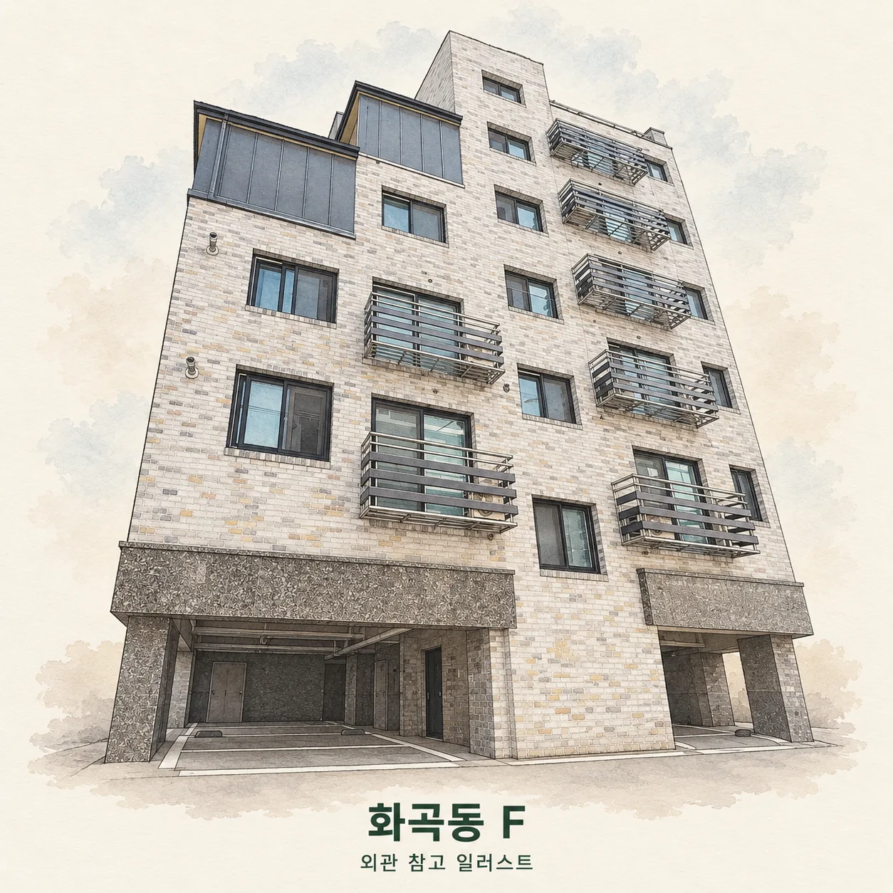 화곡동 F 관리 현장 외관 참고 AI 일러스트