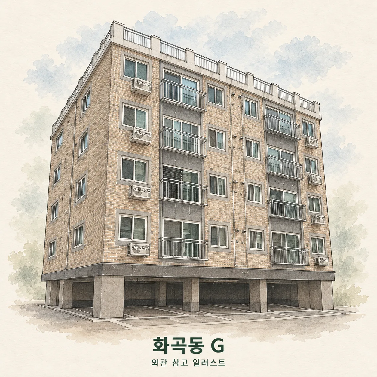 화곡동 G 관리 현장 외관 참고 AI 일러스트