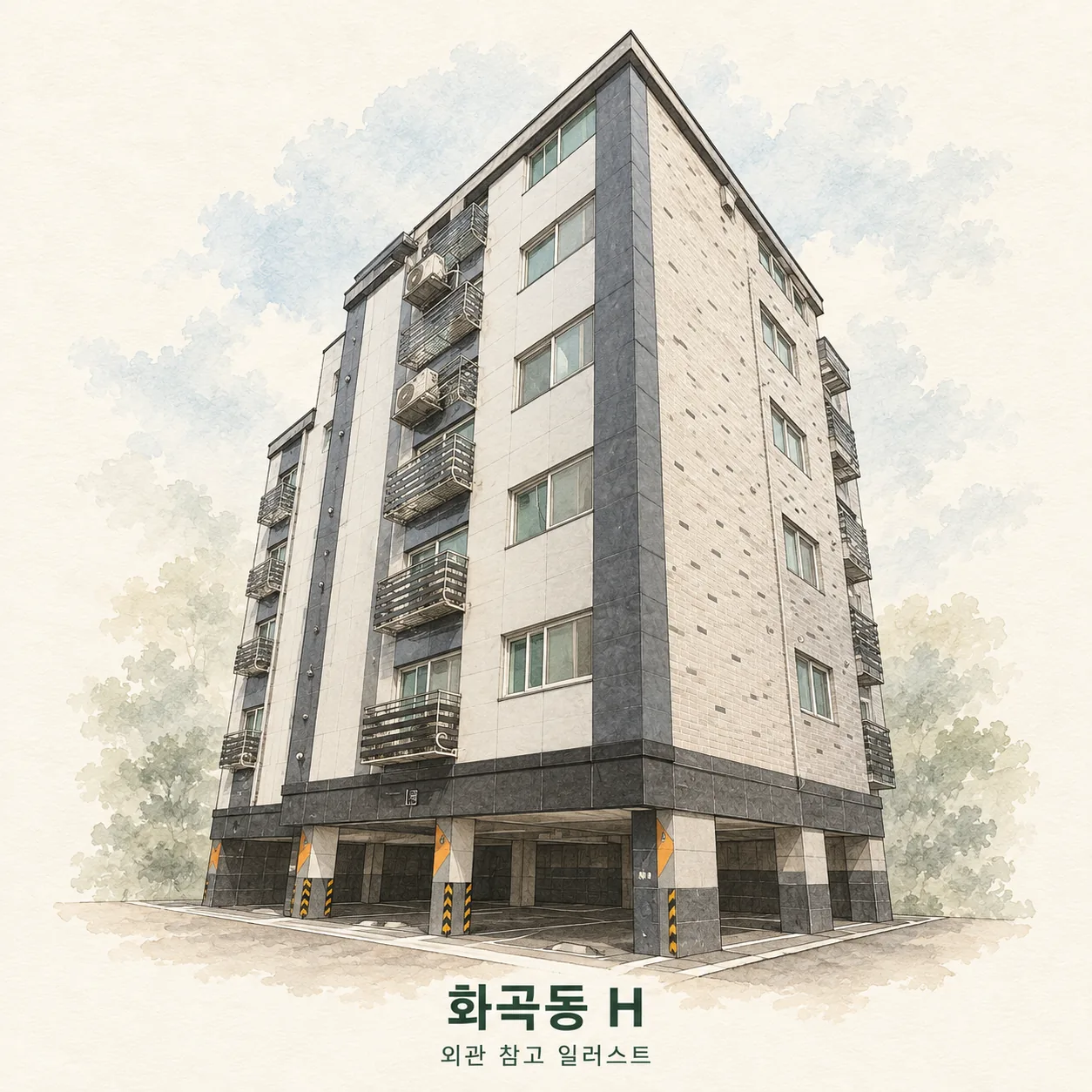 화곡동 H 관리 현장 외관 참고 AI 일러스트