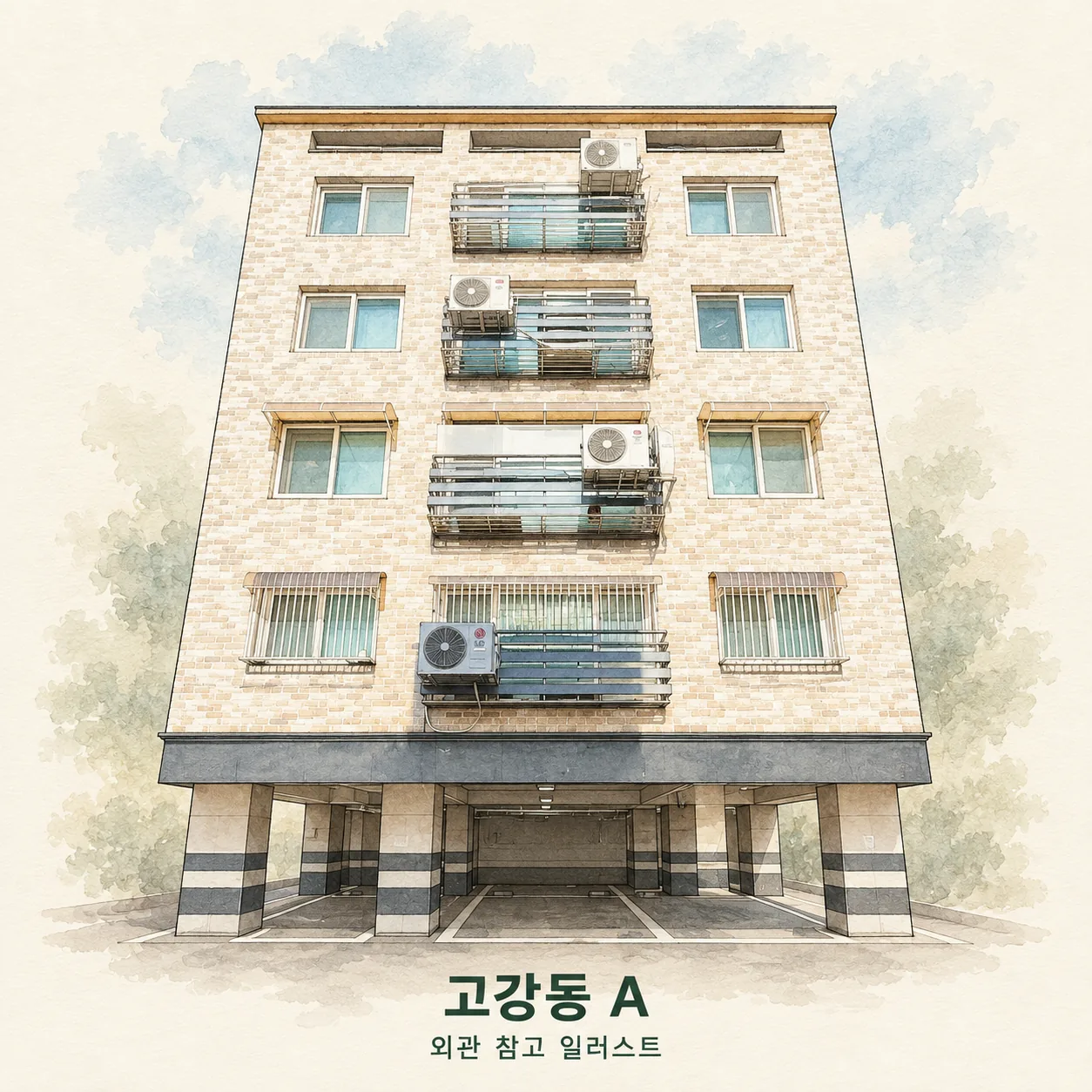 고강동 A 관리 현장 외관 참고 AI 일러스트